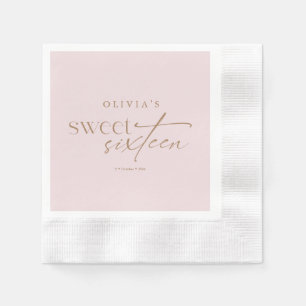 Elegant Sweet 16 Blush Pink Birthday Napkins