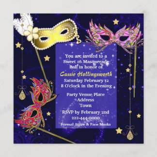 Elegant Sweet 16 Masquerade Ball Invitation