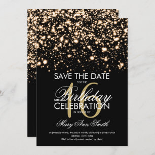 Elegant Sweet 16 "Save The Date" Gold Invitation
