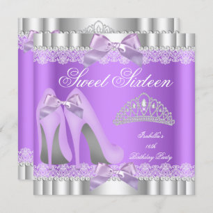 Elegant Sweet 16 Sweet Sixteen Party Lavender Lace Invitation