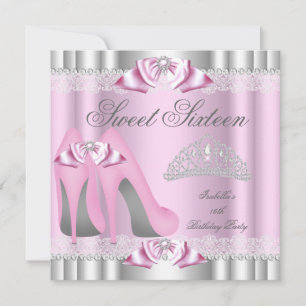 Elegant Sweet 16 Sweet Sixteen Party Pink Lace Invitation