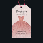 Elegant Sweet 16th Birthday Party Thank You Custom Gift Tags<br><div class="desc">Cute modern yet elegant sweet sixteen birthday party gift tags. The template that can be easily edited and the text replaced with your own details by clicking the "Personalize" button. For further customization, please click the "Customize Further" link and use our design tool to modify this template. TIP: Check out...</div>