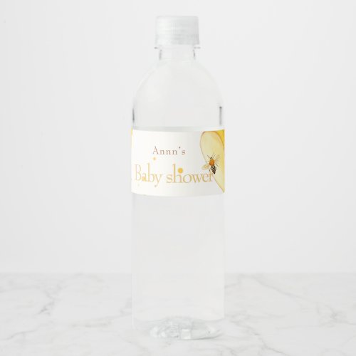 Elegant Sweet as can bee baby shower  Water Bottle Label