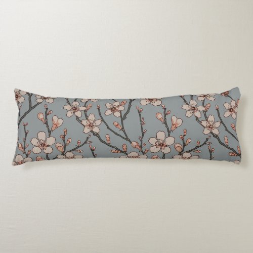 Elegant Sweet Pink Flower Blossom Cherry Pattern Body Pillow