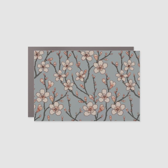 Elegant Sweet Pink Flower Blossom Cherry Pattern Car Magnet (Front)