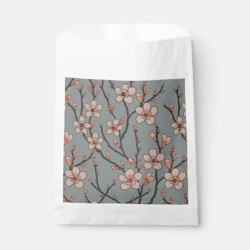 Elegant Sweet Pink Flower Blossom Cherry Pattern Favor Bag