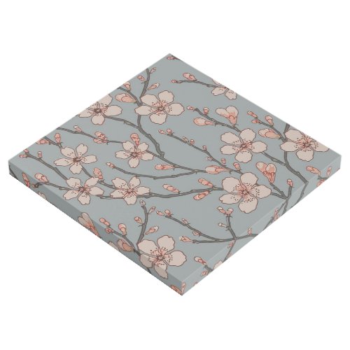 Elegant Sweet Pink Flower Blossom Cherry Pattern Gallery Wrap