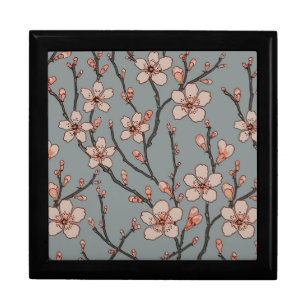 Elegant Sweet Pink Flower Blossom Cherry Pattern Gift Box