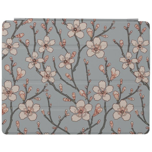 Elegant Sweet Pink Flower Blossom Cherry Pattern iPad Smart Cover (Horizontal)