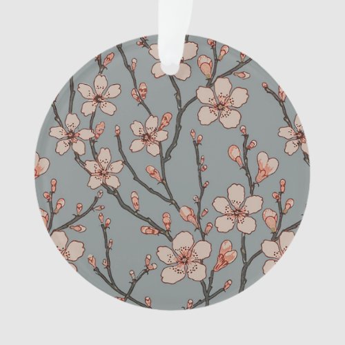 Elegant Sweet Pink Flower Blossom Cherry Pattern Ornament