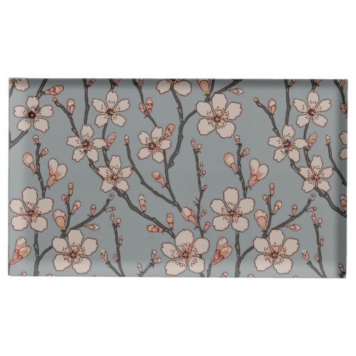 Elegant Sweet Pink Flower Blossom Cherry Pattern Place Card Holder