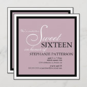 Elegant Sweet Sixteen Lavender Purple Invitation (Front/Back)