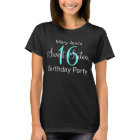 Elegant Sweet Sixteen Party Turquoise T-Shirt | Zazzle