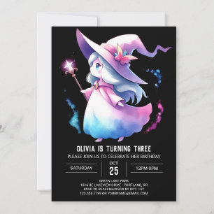 Elegant Sweet Wizard Birthday Invitation