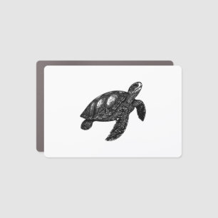 Elegant Swimming Old Water Turtle Copy Car Magnet
