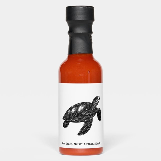 Elegant Swimming Old Water Turtle Copy Hot Sauces (Front)