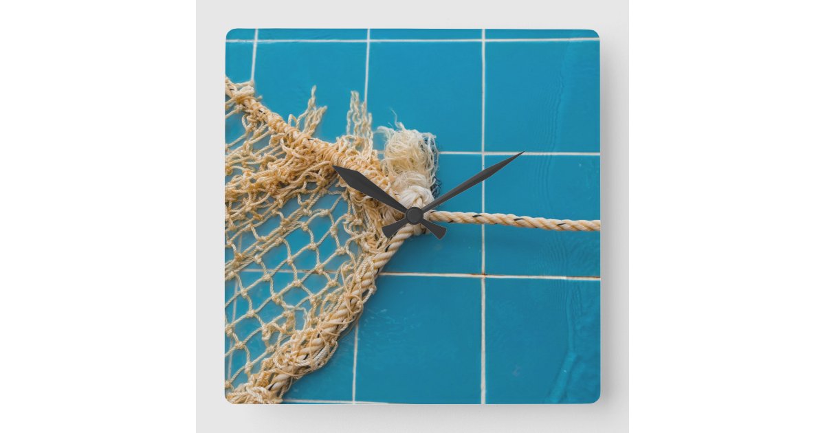 Square Water Clock Elegant Swimming Pool Square Wall Clock | Zazzle