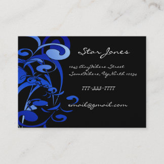 Elegant Swirl Blue Business Card