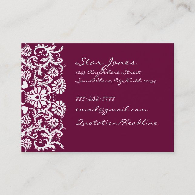 Elegant Swirl Business Card (Front)