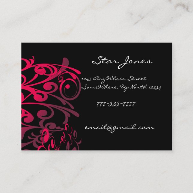 Elegant Swirl Business Card -Purple - (Front)