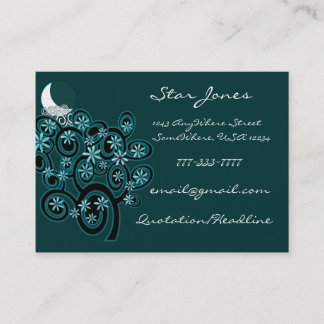 Elegant Swirl Business Card - With Moon