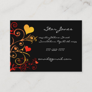 Elegant Swirl Heart Business Card