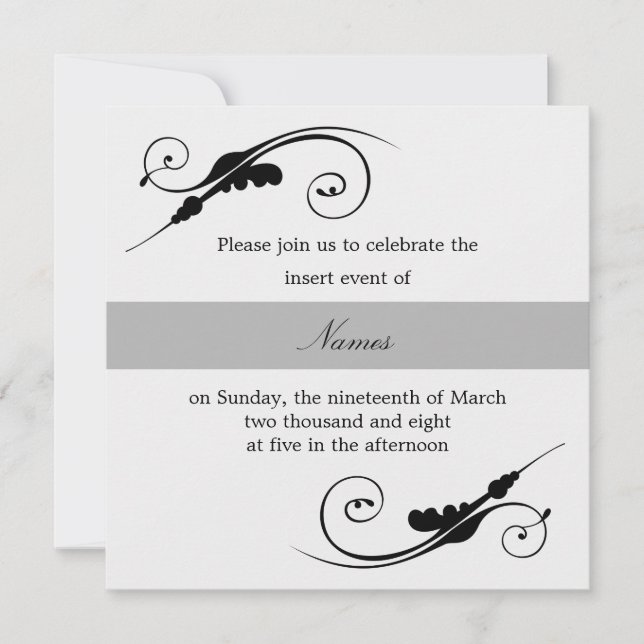 Elegant Swirl Invitation (Front)