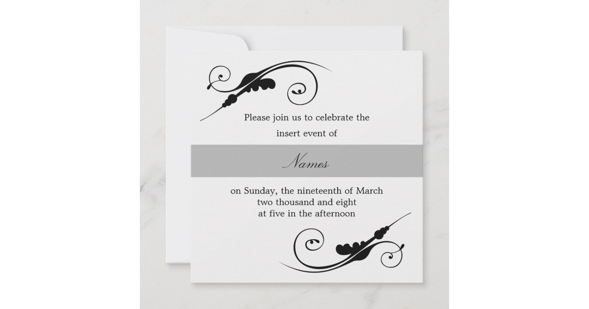 Elegant Swirl Invitation | Zazzle