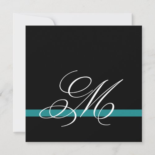 Elegant Swirl Monogram Wedding Invitations Jade