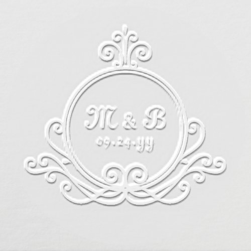 Elegant Swirl Monogram Wedding Personalized Embosser