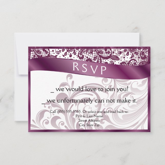 Elegant Swirl RSVP Card 3.5x5 (Front)