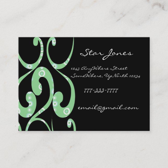 Elegant Swirl Rtro Business Card - (Front)