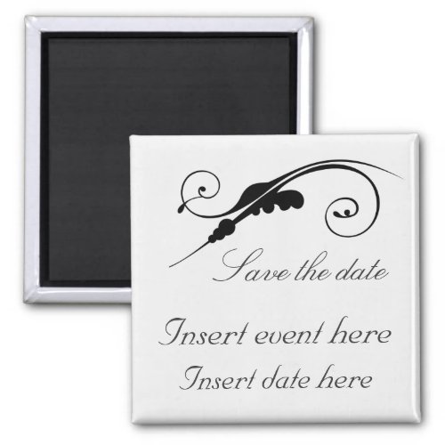 Elegant Swirl Save the date Magnet Template