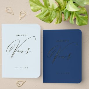 Elegant Swirl Script Simple Wedding Vows Book