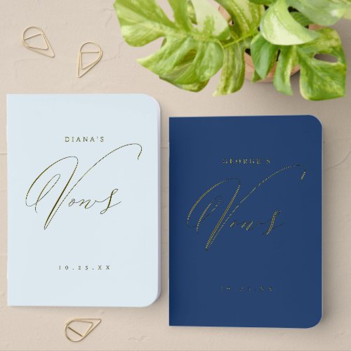 Elegant Swirl Script Simple Wedding Vows Book