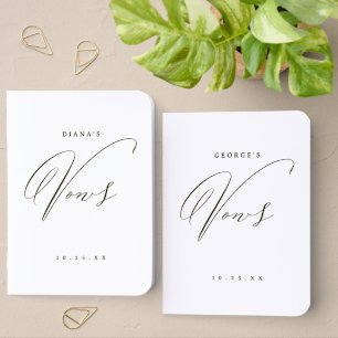 Elegant Swirl Script Simple Wedding Vows Book
