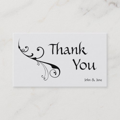 Elegant Swirl Thank You Business Card