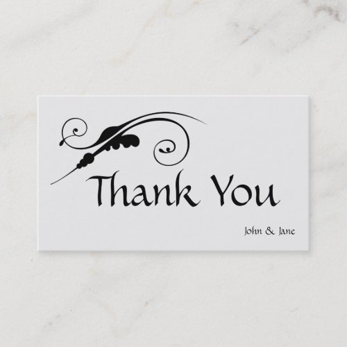 Elegant Swirl Thank You Business Card