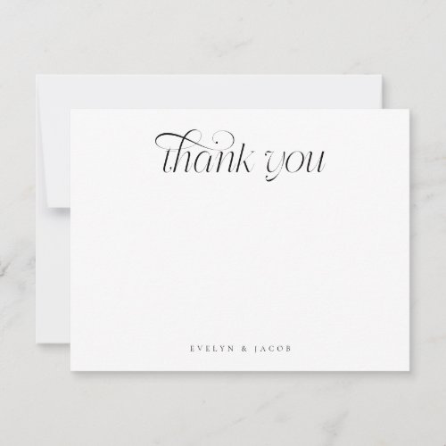 Elegant Swirl Typography White Wedding Note Card