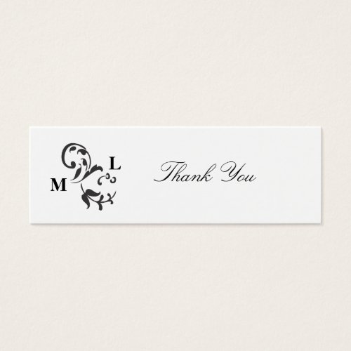 Elegant Swirl Wedding Favor Thank You Tags Business Card Template
