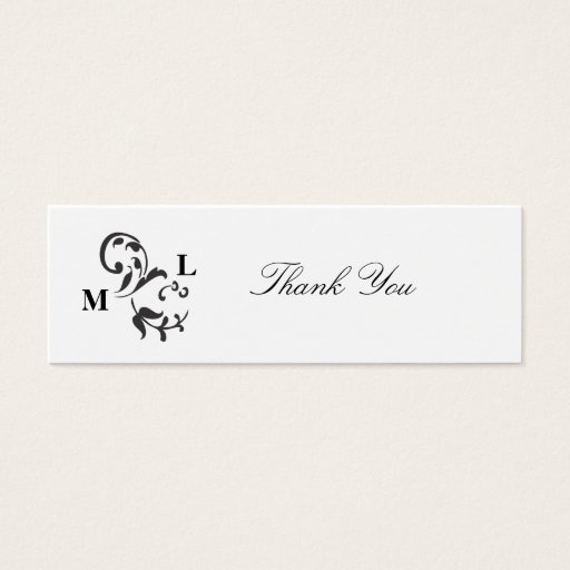 Customizable Elegant Swirl Wedding Favor Thank You Tags Business Card Template