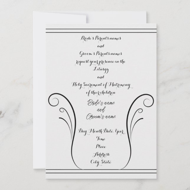 Elegant Swirl Wedding Invitation  (Front)