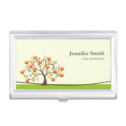 Elegant Swirl Wish Tree Symbol with Custom Text Case For Business Cards