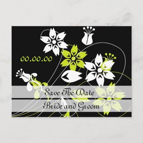 Elegant Swirls And Flowers Save The Date Postcards