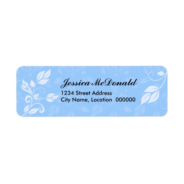 Elegant Swirls and Leaves Label (Front)