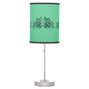 Elegant Swirls Aqua Table Lamp