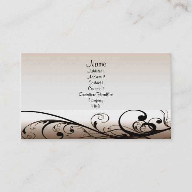 Elegant Swirls Business Card (Front)