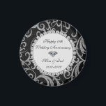 Elegant Swirls Diamonds 10th Wedding Anniversary S Magnet<br><div class="desc">Elegant silver swirls 10th wedding anniversary ornament.</div>