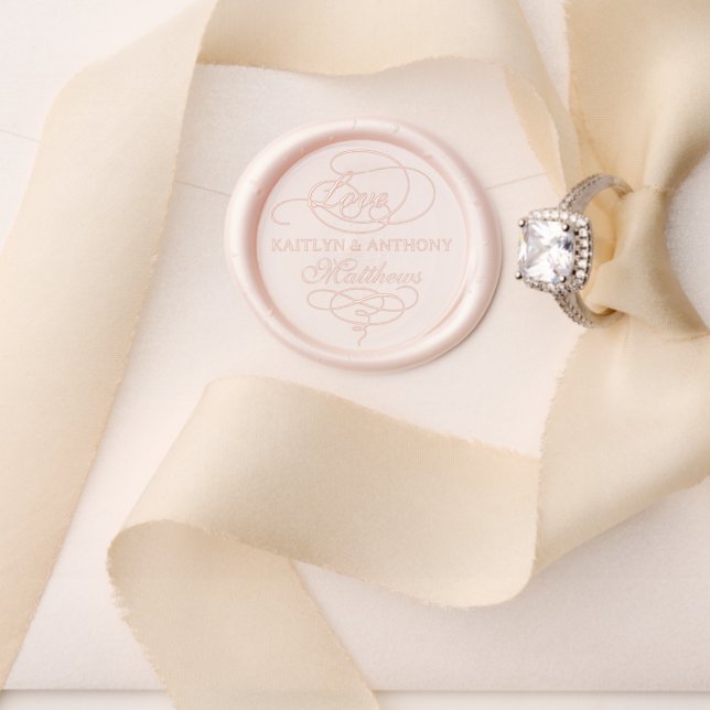 Elegant Swirls Love Wedding Wax Seal Stamp (Insitu (Wedding))