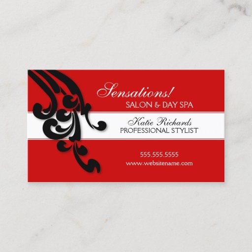 Customizable Elegant Swirls Salon Business Cards
